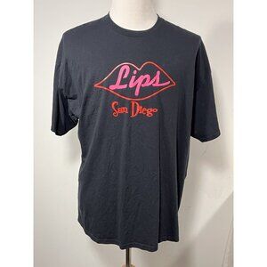 Lips San Diego Drag Show Black Graphic T-Shirt Gildan Heavy Cotton 2XL